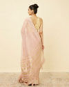 Rose Shadow Pink Saree with Floral Patterned Borders image number 2